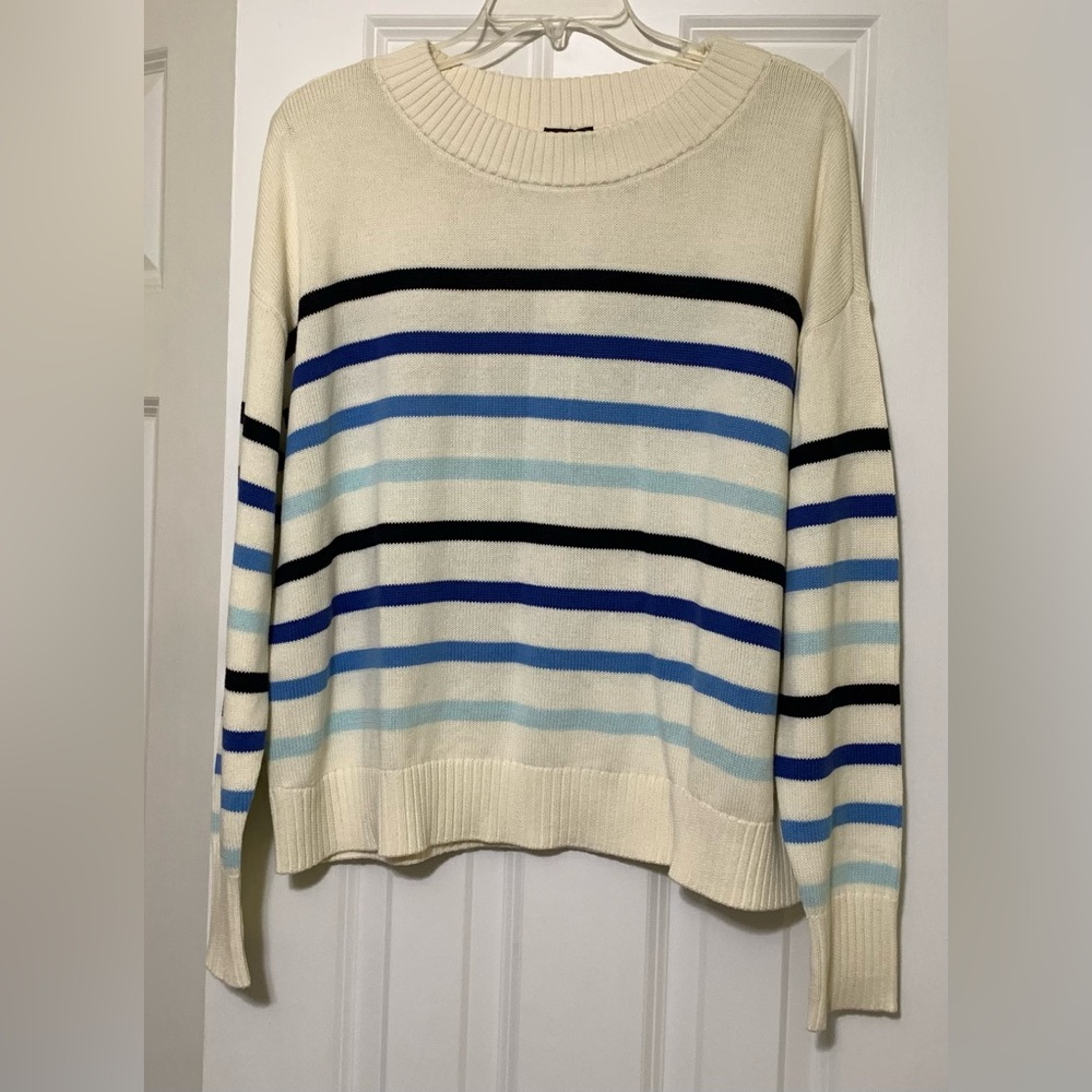 NWT 100% Cotton Nautical Light Talbots Sweater Stripes LongSleeve